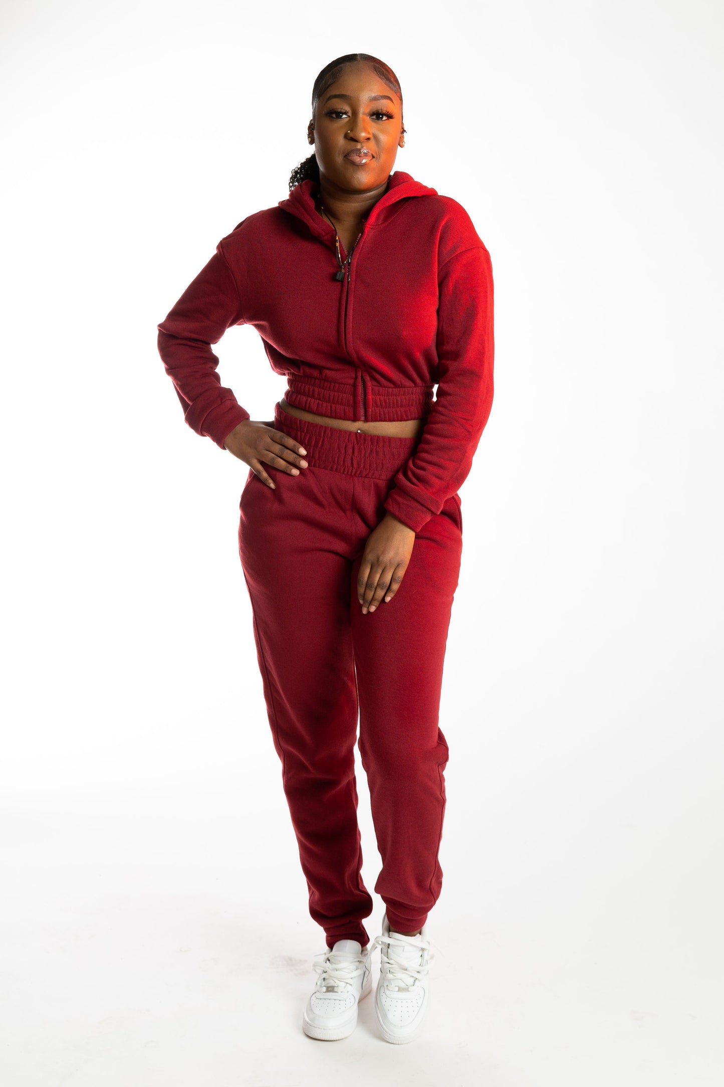 BURGUNDY JOGGER SET