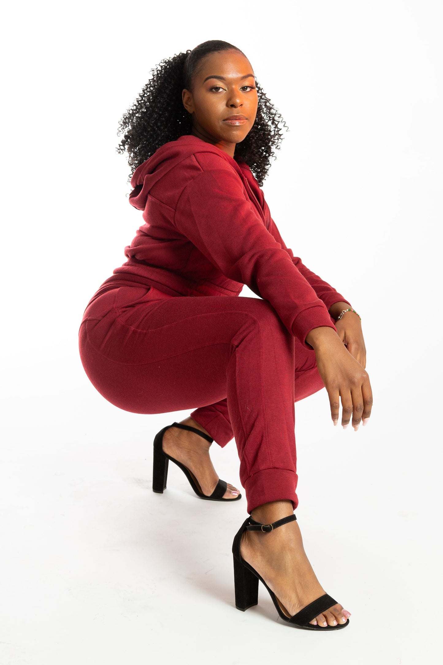 BURGUNDY JOGGER SET