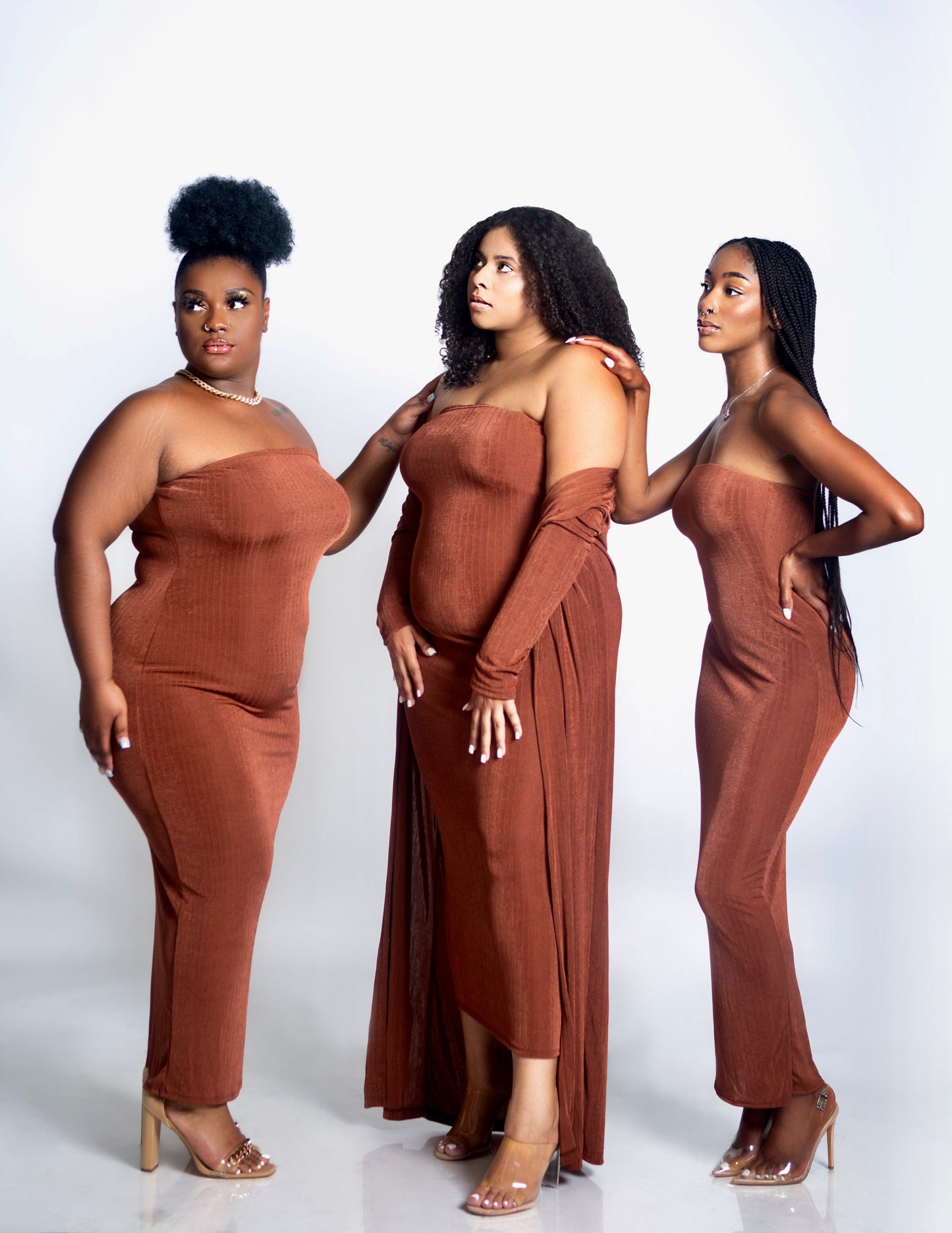 CHOCOLATE CARDIGAN DRESS SET (S-3XL)