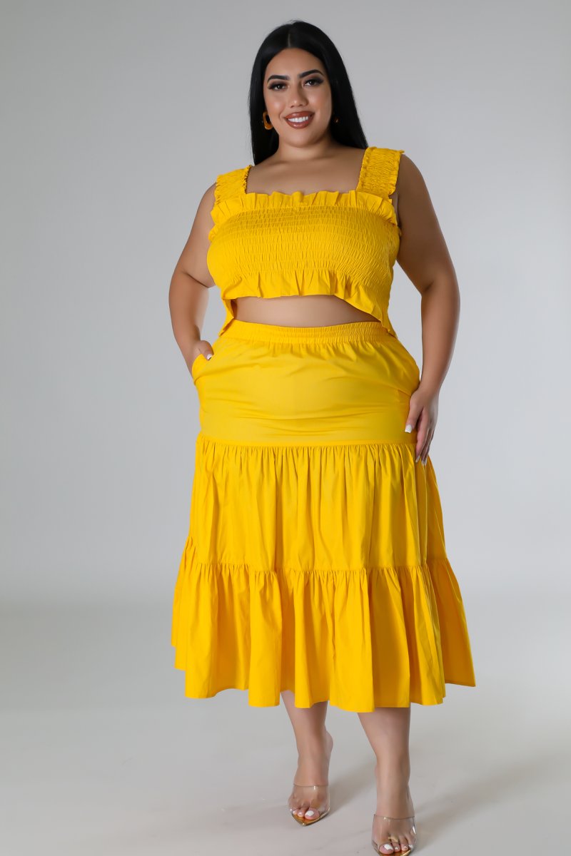 WALKING ON SUNSHINE SKIRT SET (PLUS)