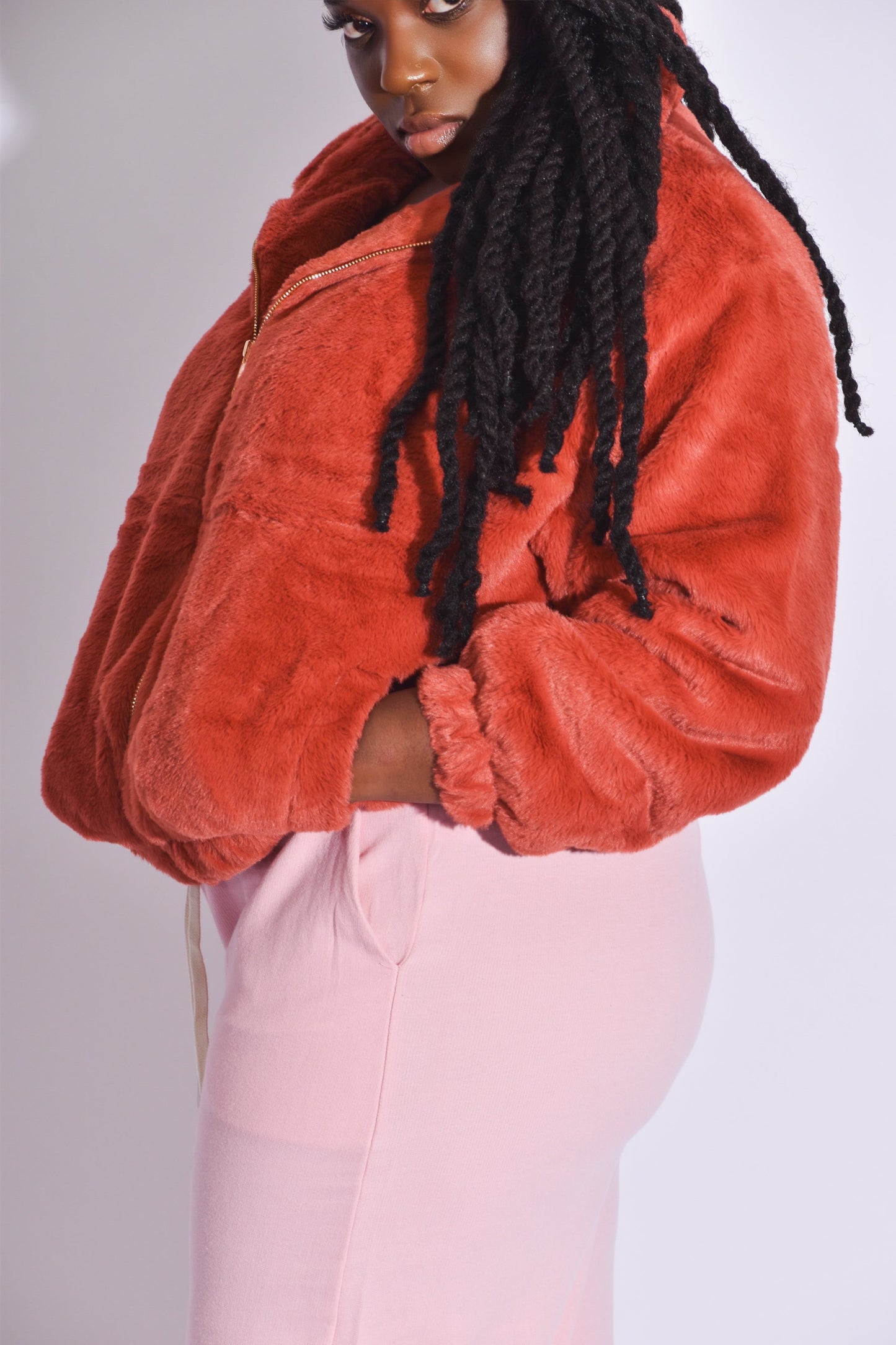 APRICOT BRANDY PLUSH JACKET