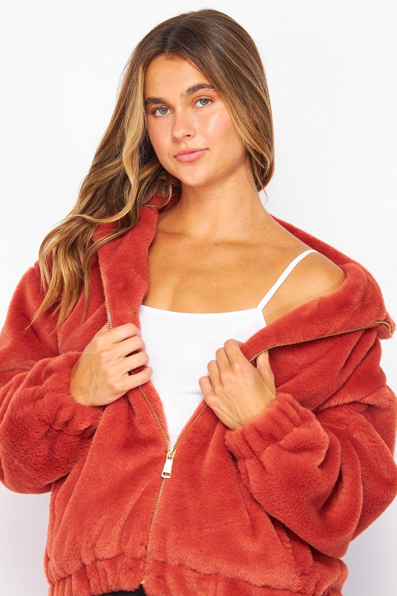 APRICOT BRANDY PLUSH JACKET
