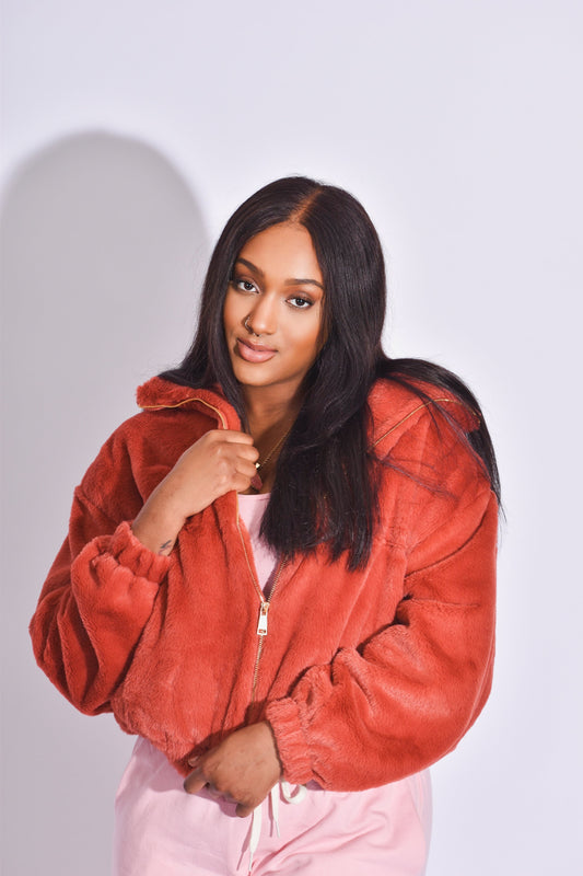 APRICOT BRANDY PLUSH JACKET